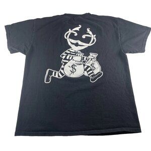 Crooks & Castles “Money Bandit” Graphic Tee – Black Streetwear (Size Large)